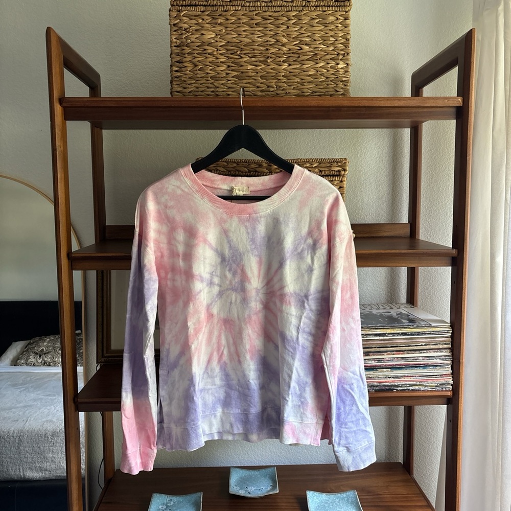 Madewell Tie-Dye Long Sleeve Tee - Pink, Purple, White